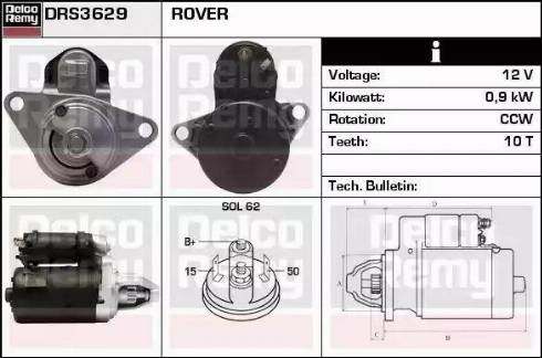 Remy DRS3629 - Стартер autocars.com.ua