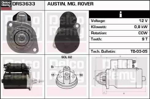 Remy DRS3633 - Стартер autocars.com.ua