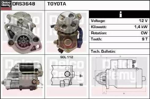 Remy DRS3648 - Стартер autocars.com.ua