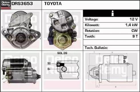 Remy DRS3653 - Стартер autocars.com.ua