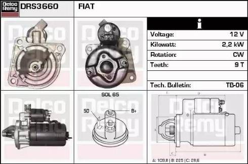 Remy DRS3660 - Стартер autocars.com.ua