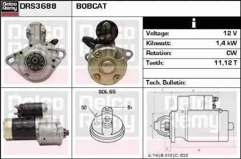 Remy DRS3688 - Стартер autocars.com.ua