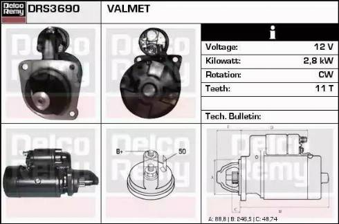 Remy DRS3690 - Стартер autocars.com.ua