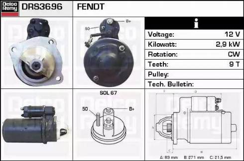 Remy DRS3696 - Стартер autocars.com.ua