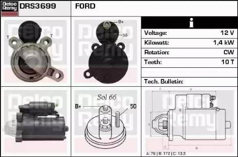 Remy DRS3699 - Стартер autocars.com.ua