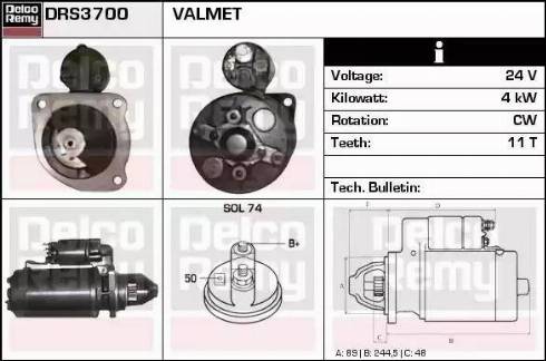 Remy DRS3700 - Стартер autocars.com.ua