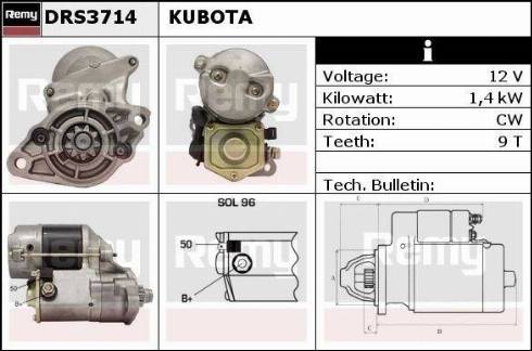 Remy DRS3714 - Стартер autocars.com.ua