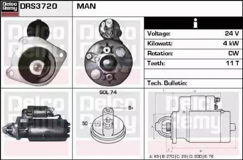 Remy DRS3720 - Стартер autocars.com.ua