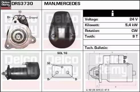 Remy DRS3730 - Стартер autocars.com.ua