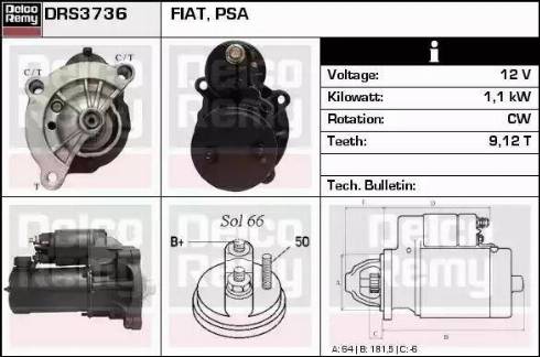 Remy DRS3736 - Стартер autocars.com.ua