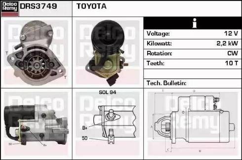 Remy DRS3749 - Стартер autocars.com.ua