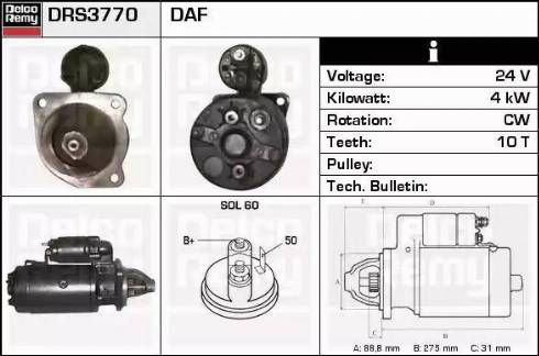 Remy DRS3770 - Стартер autocars.com.ua