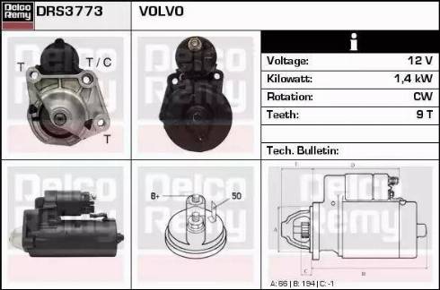 Remy DRS3773 - Стартер autocars.com.ua