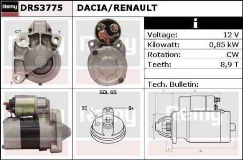 Remy DRS3775X - Стартер avtokuzovplus.com.ua