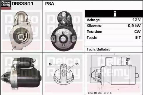 Remy DRS3801 - Стартер autocars.com.ua