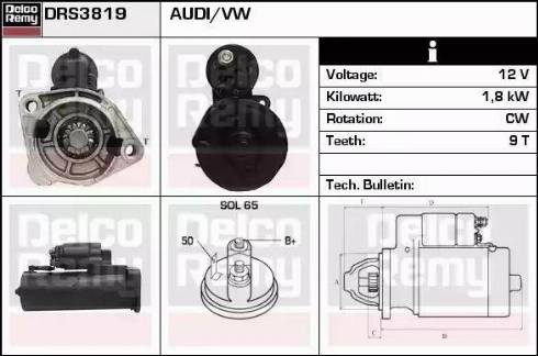 Remy DRS3819 - Стартер autocars.com.ua