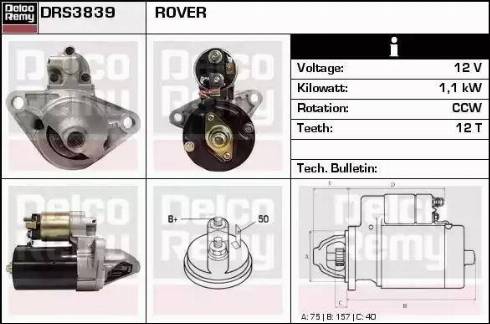 Remy DRS3839 - Стартер autocars.com.ua