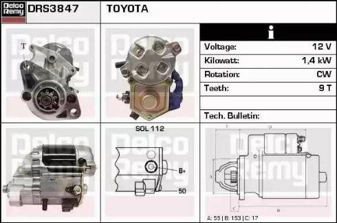 Remy DRS3847 - Стартер autocars.com.ua