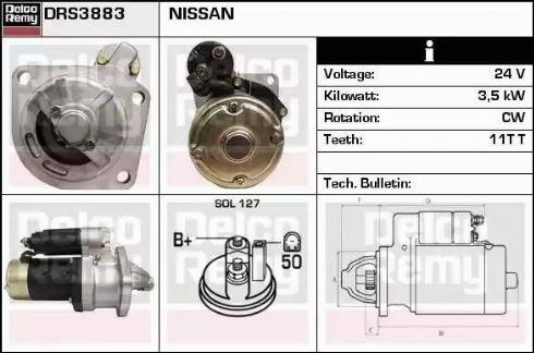 Remy DRS3883 - Стартер autocars.com.ua