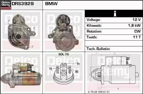 Remy DRS3929 - Стартер autocars.com.ua