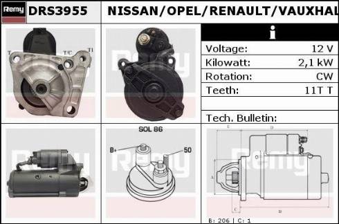 Remy DRS3955X - Стартер autocars.com.ua