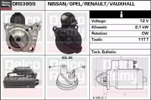 Remy DRS3955 - Стартер autocars.com.ua