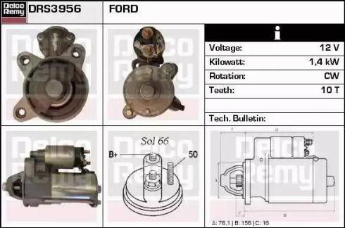 Remy DRS3956 - Стартер autocars.com.ua