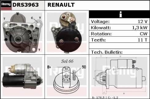 Remy DRS3963X - Стартер autocars.com.ua