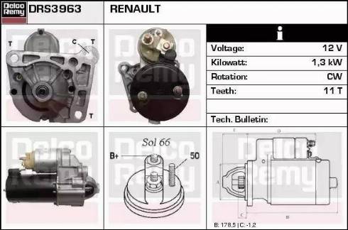 Remy DRS3963 - Стартер avtokuzovplus.com.ua