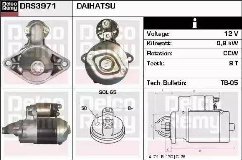 Remy DRS3971 - Стартер autocars.com.ua