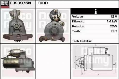 Remy DRS3975N - Стартер autocars.com.ua