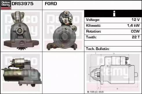 Remy DRS3975 - Стартер autocars.com.ua