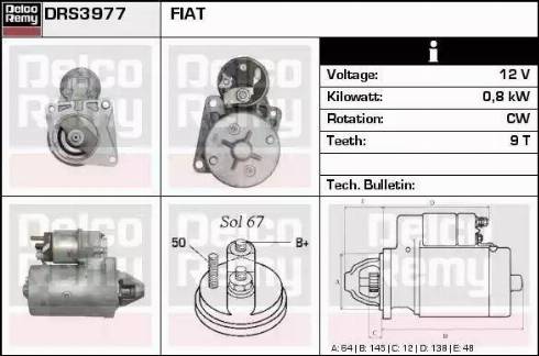 Remy DRS3977 - Стартер autocars.com.ua