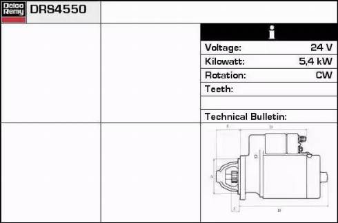 Remy DRS4550 - Стартер autocars.com.ua