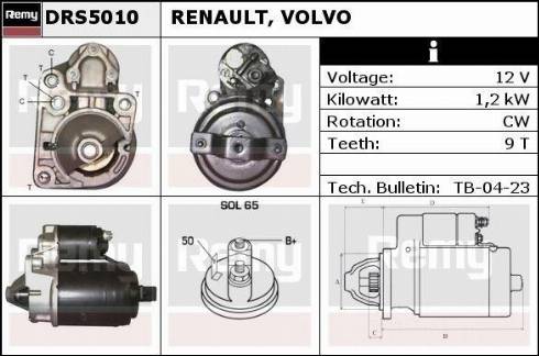 Remy DRS5010X - Стартер autocars.com.ua