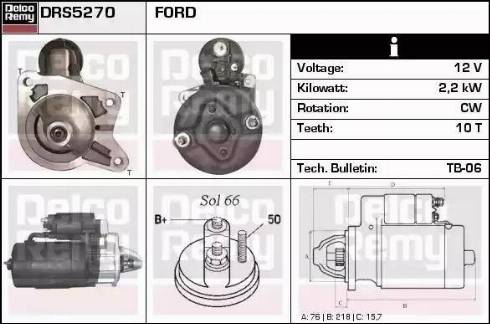 Remy DRS5270 - Стартер autocars.com.ua