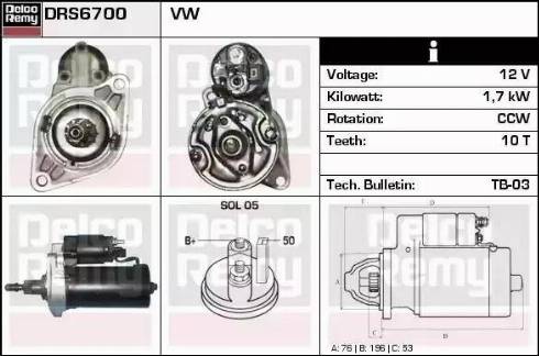 Remy DRS6700 - Стартер autocars.com.ua