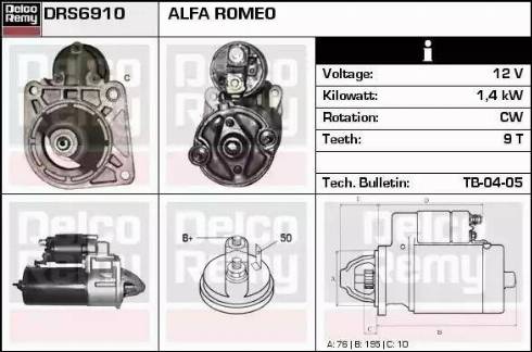 Remy DRS6910 - Стартер autocars.com.ua