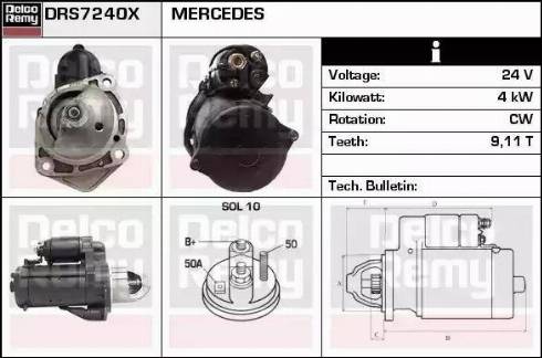 Remy DRS7240X - Стартер autocars.com.ua