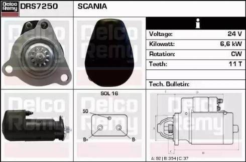 Remy DRS7250 - Стартер autocars.com.ua