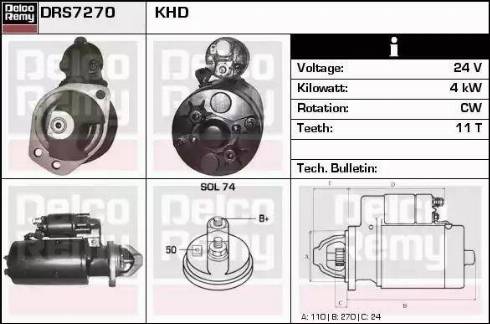 Remy DRS7270 - Стартер autocars.com.ua