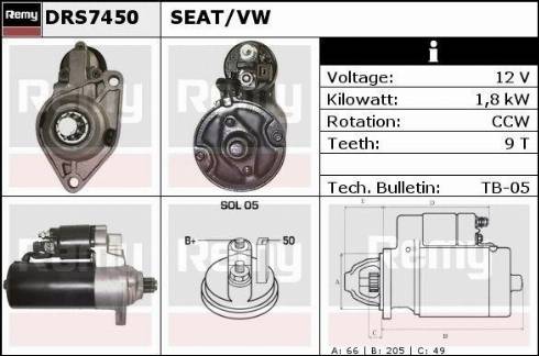 Remy DRS7450X - Стартер autocars.com.ua