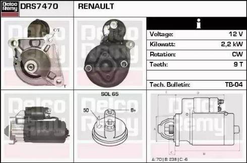 Remy DRS7470 - Стартер autodnr.net