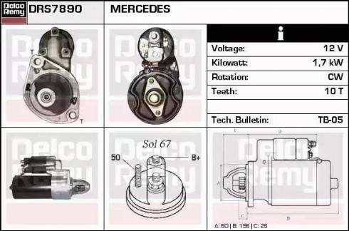 Remy DRS7890 - Стартер autocars.com.ua