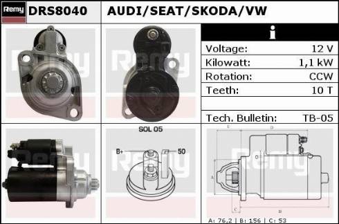 Remy DRS8040X - Стартер autocars.com.ua