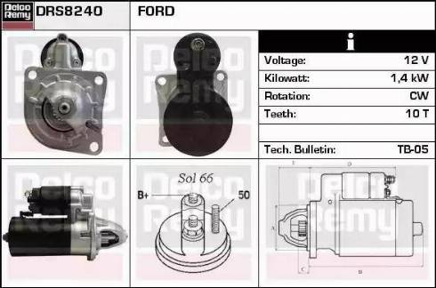 Remy DRS8240 - Стартер autocars.com.ua