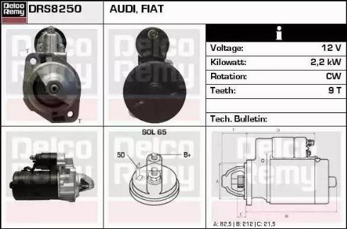 Remy DRS8250 - Стартер autocars.com.ua