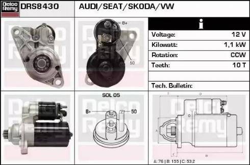 Remy DRS8430 - Стартер avtokuzovplus.com.ua