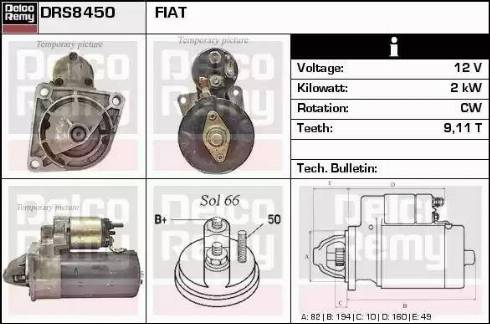 Remy DRS8450 - Стартер autocars.com.ua