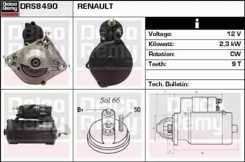 Remy DRS8490 - Стартер autocars.com.ua